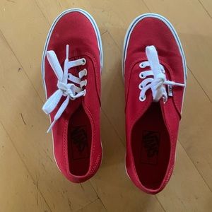 Vans red platform low rise sz7 women’s canvas